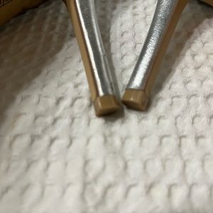 Buttery soft silver leather designer heels